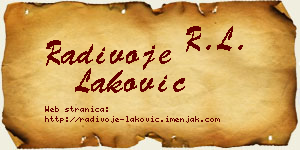 Radivoje Laković vizit kartica